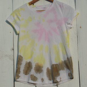 Tie Dye Girls 10/12 LG Short Sleeve Spiral Swirl